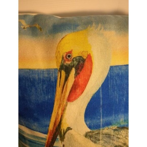 Pier 1 imports aquatic beach W/crane throw pillow indoor outdoor 20”x20” New - Picture 4 of 10